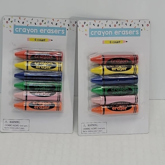 12 COUNT LOT NOVELTY COLLECTIBLE CRAYONS ERASERS FUN DECORATIVE NICELY DETAILED - Picture 1 of 4
